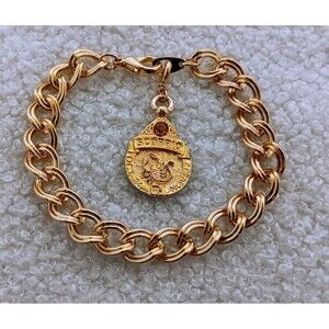 Goldtone Scorpio Zodiac Charm Bracelet 7.75 in